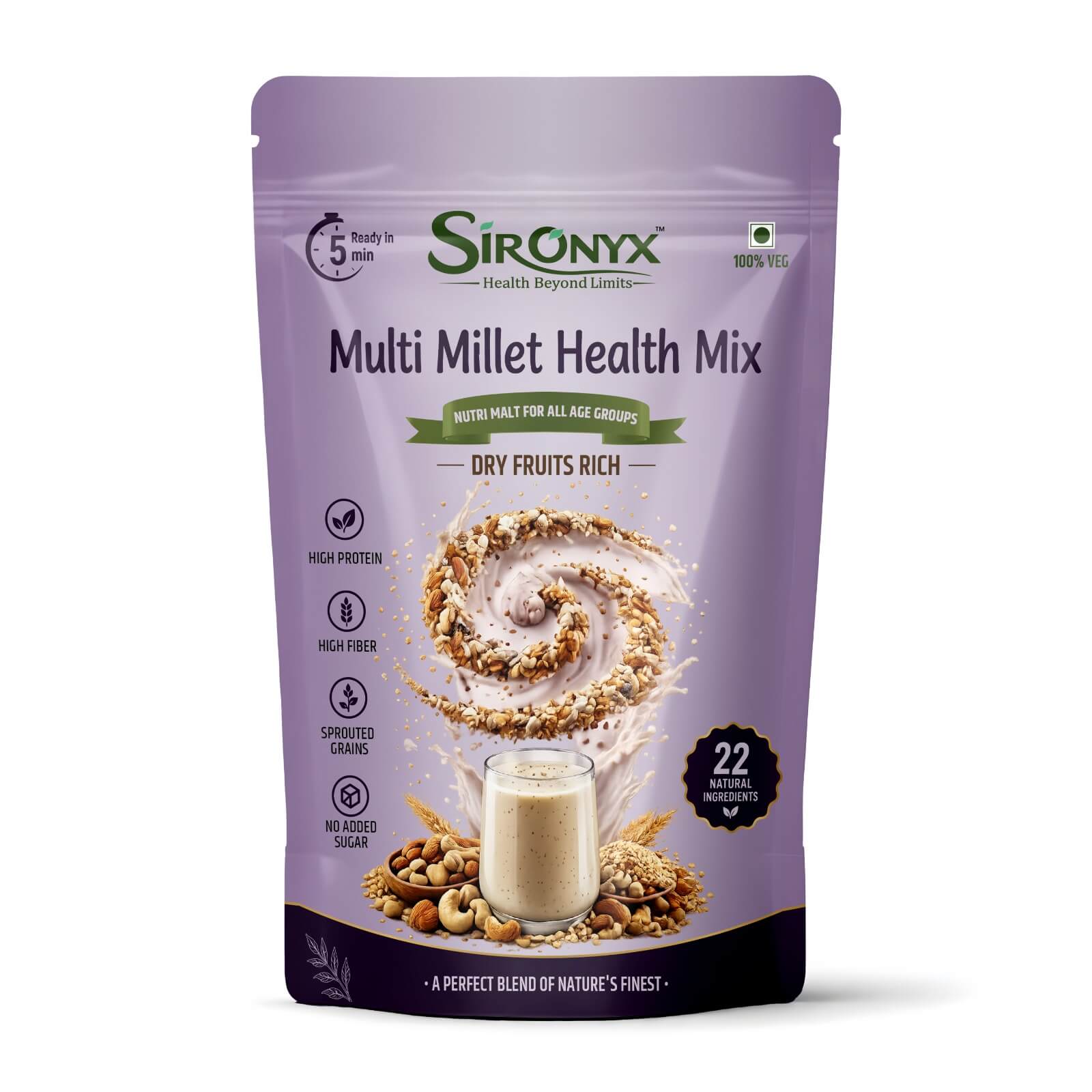 Sironyx Multi Millet Health Mix | 22 Natural Ingredients,| 400g